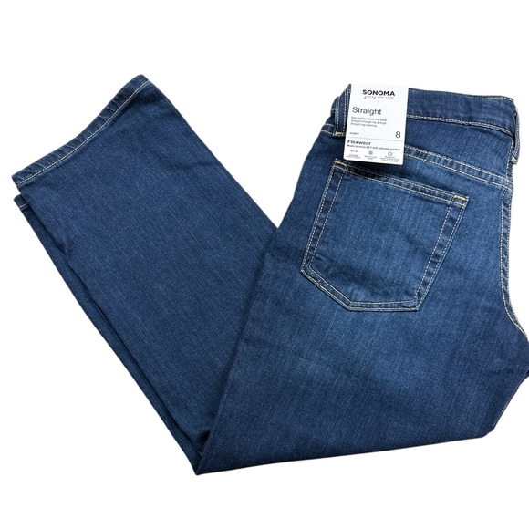 Sonoma Other - Sonoma Flexwear Straight Five Pocket Medium Wash Adjustable Boys Jeans 8 H NWT